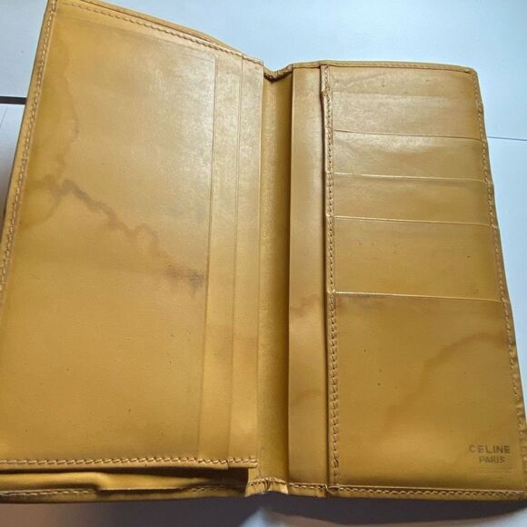 Authentic Celine Macadam Vintage Long PVC & Leather Bifold Wallet **FLAWS** - Picture 5 of 9